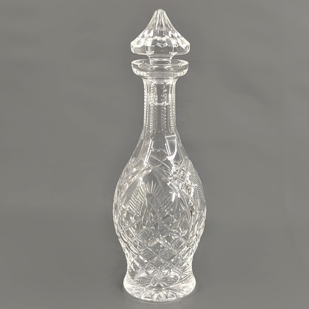 Waterford Crystal Decanter with Stopper Hand Cut Glass 13 Inch